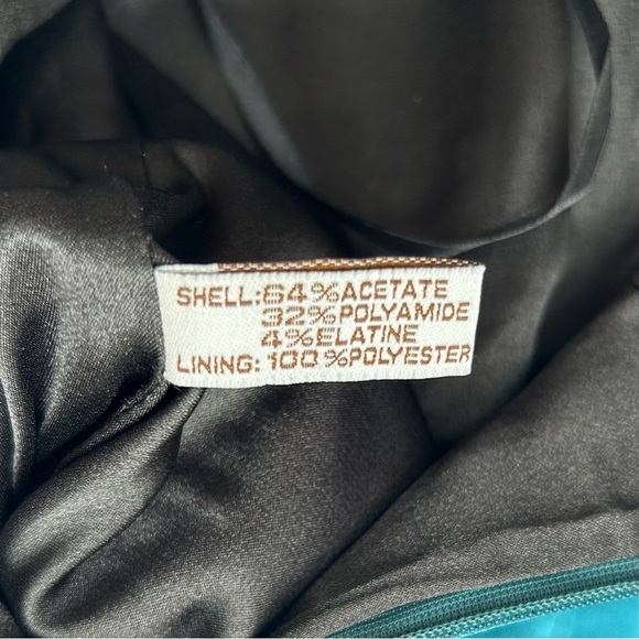 Walter Baker Turquoise Blue Satin Bustier Corset Peplum Tank Top Blouse Size 4 - Picture 7 of 8